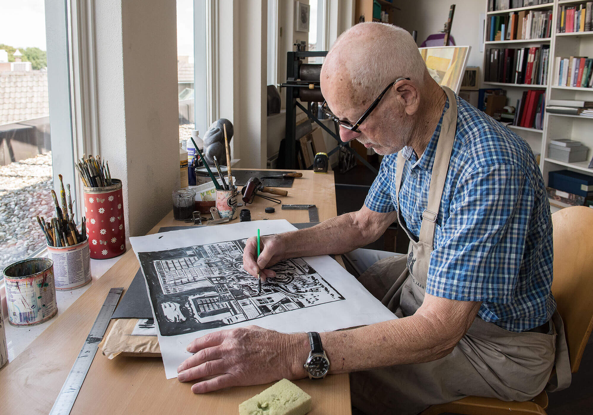 Henk Blokhuis in actie - Open Ateliers Almelo