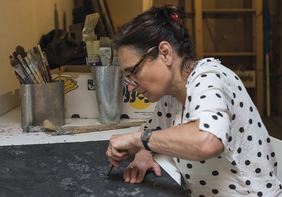 Marianne van den Eynde in actie - Open Ateliers Almelo